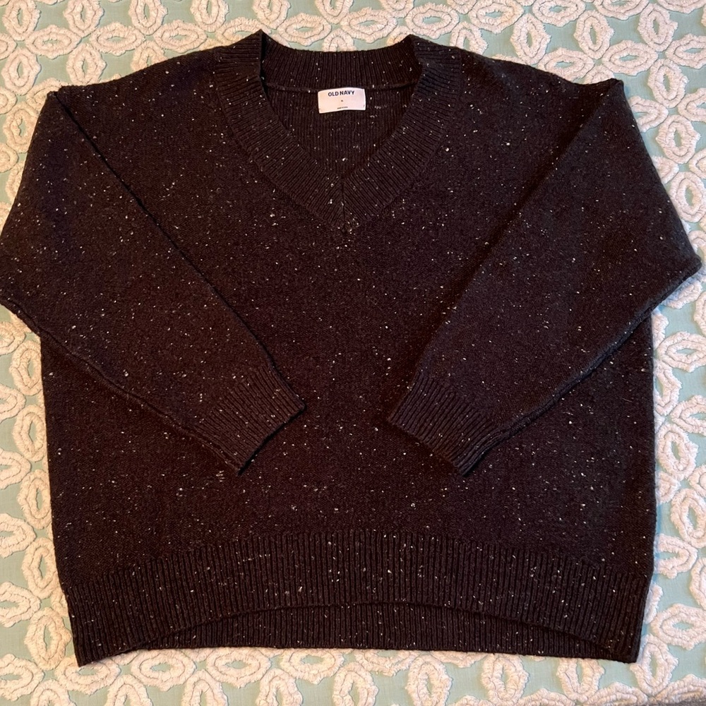 Old Navy Black Speckled Sweater